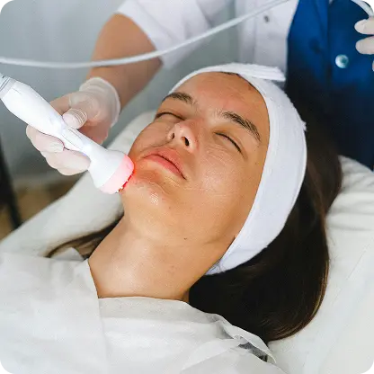 Dermatologist doing laser treatment